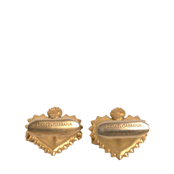Boutons de Manchette Dolce & Gabbana "Cœur Sacré DG" en Laiton Doré