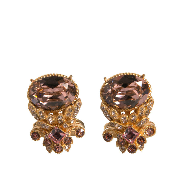 Boutons de Manchette Dolce & Gabbana "Cristal Ovale & Ornement Doré"