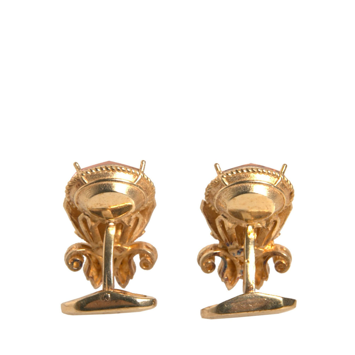 Boutons de Manchette Dolce & Gabbana "Cristal Ovale & Ornement Doré"