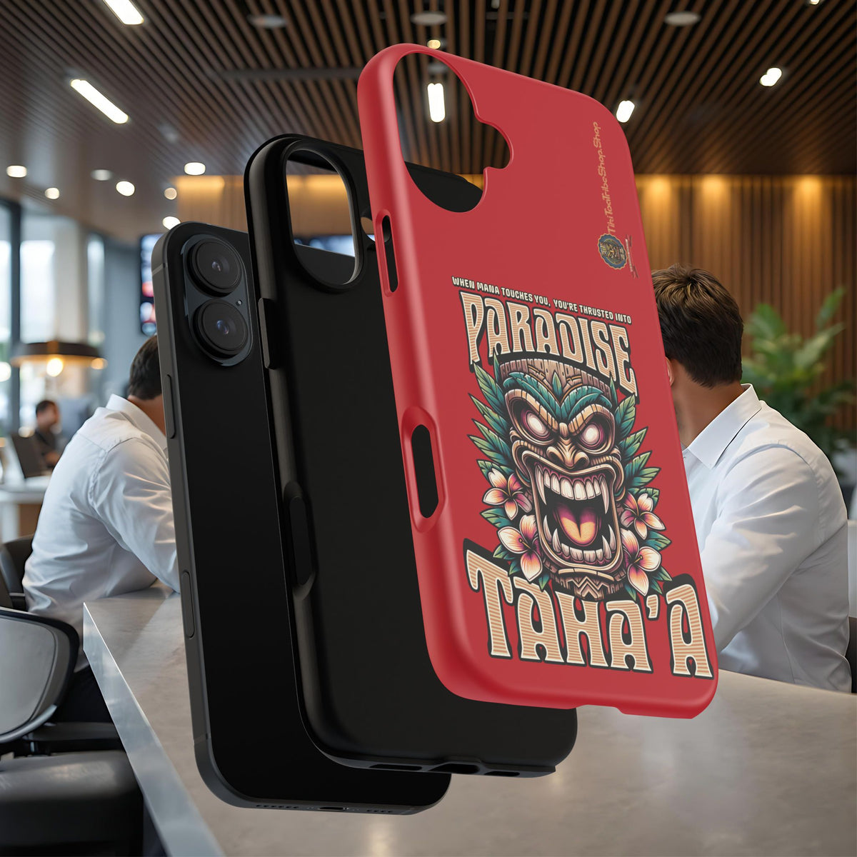 Tahaa – Coque Antichoc Premium « Tiki Féroce » | Design Tribal & Protection Maximale
