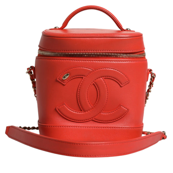 CHANEL Sac Vanity en Cuir Orange - L'Éclat du Luxe