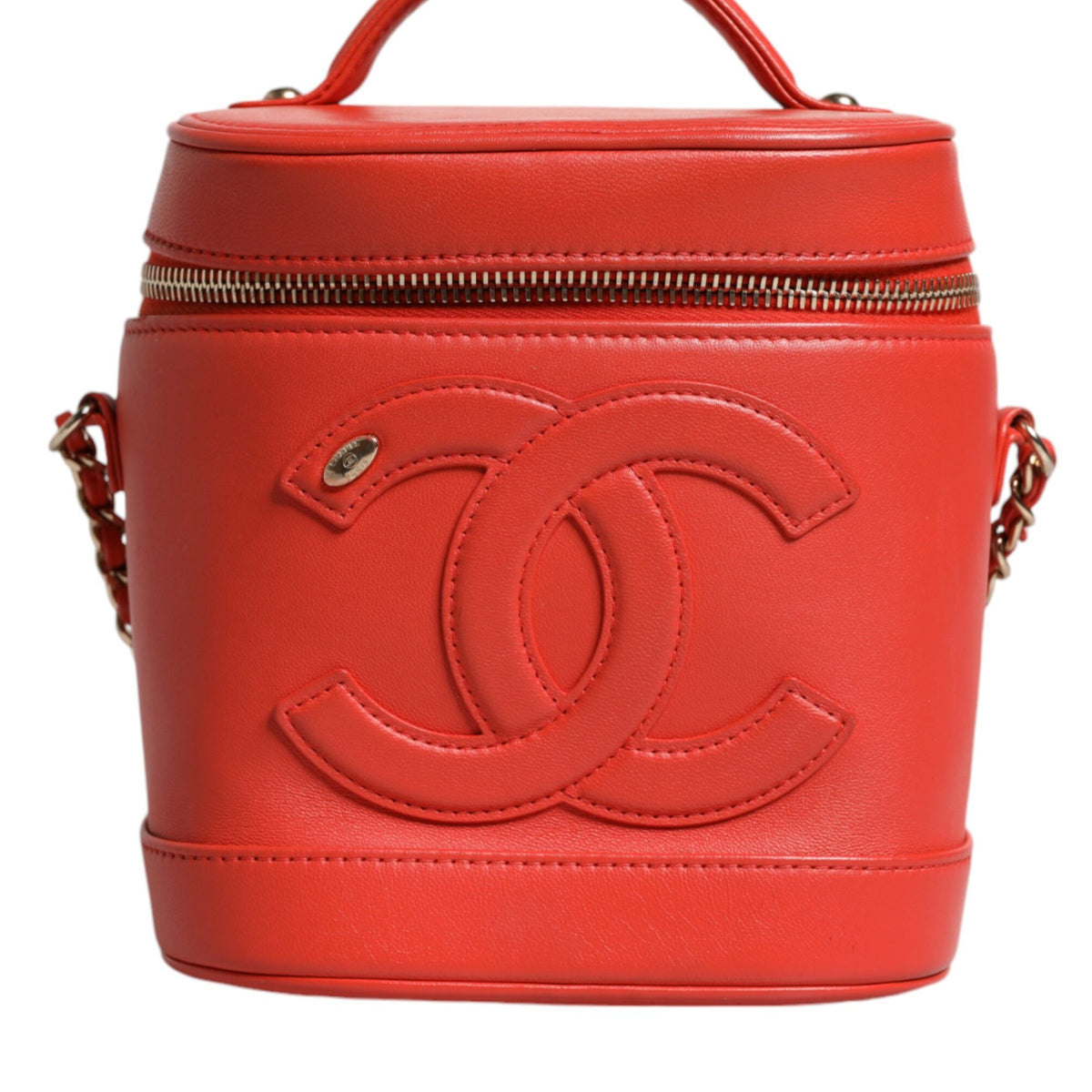 CHANEL Sac Vanity en Cuir Orange - L'Éclat du Luxe
