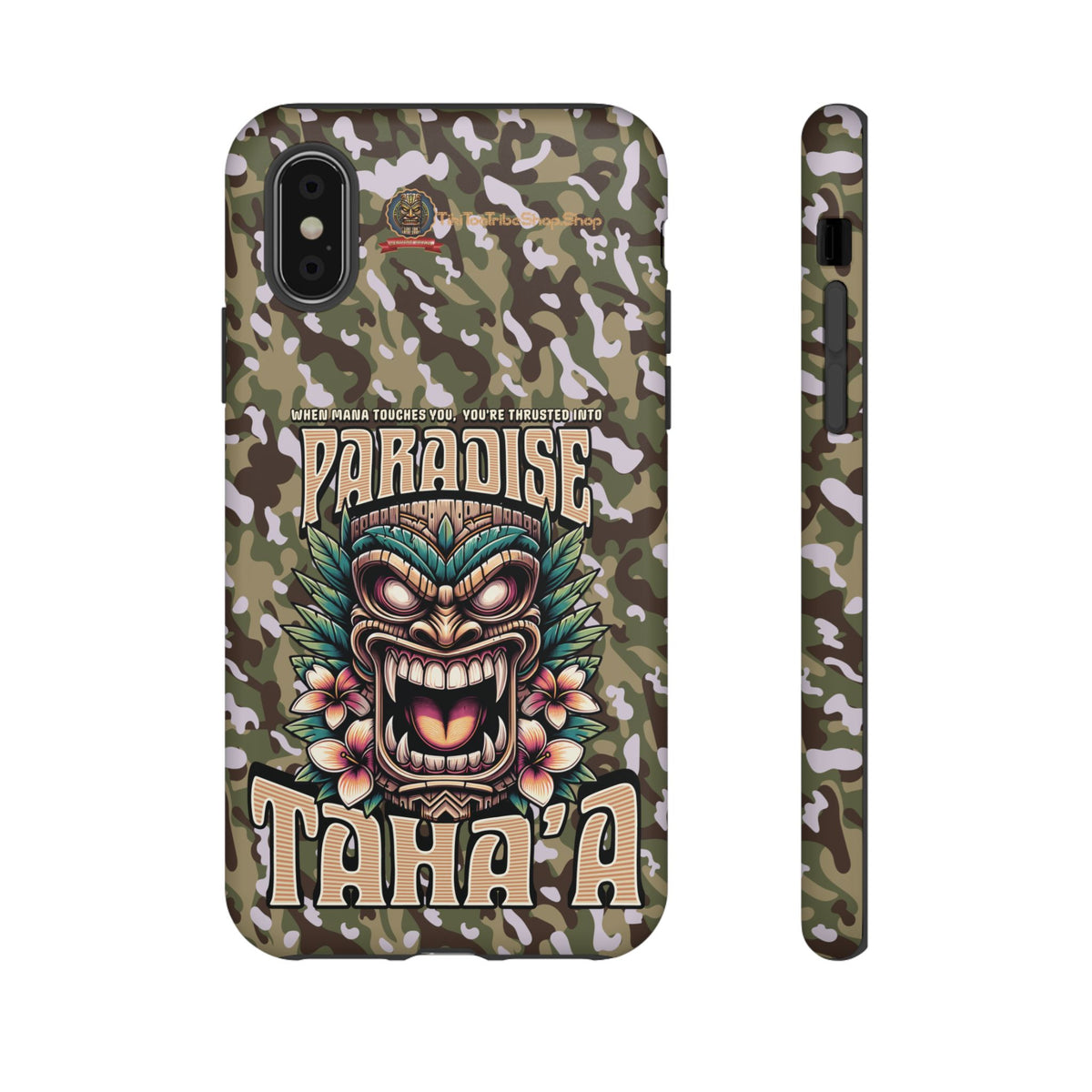 Tahaa – Coque Antichoc Premium « Tiki Féroce » | Design Tribal & Protection Maximale