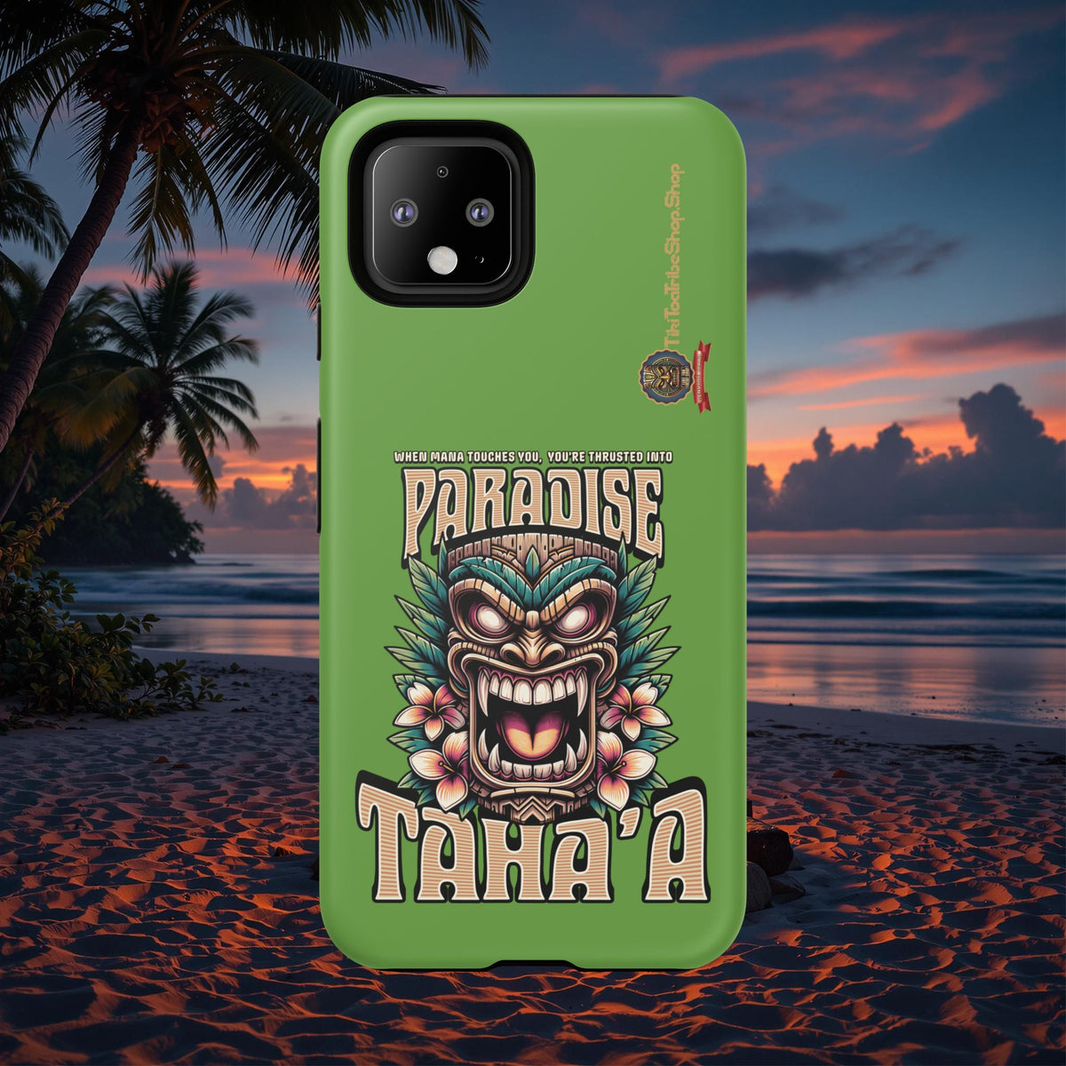 Tahaa – Coque Antichoc Premium « Tiki Féroce » | Design Tribal & Protection Maximale