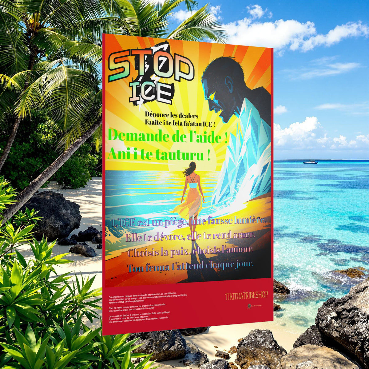 Anti-ICE Polynésie – Affiches de Sensibilisation Contre la Drogue “Paruru i te ora – Brisons les chaînes de l’ICE”