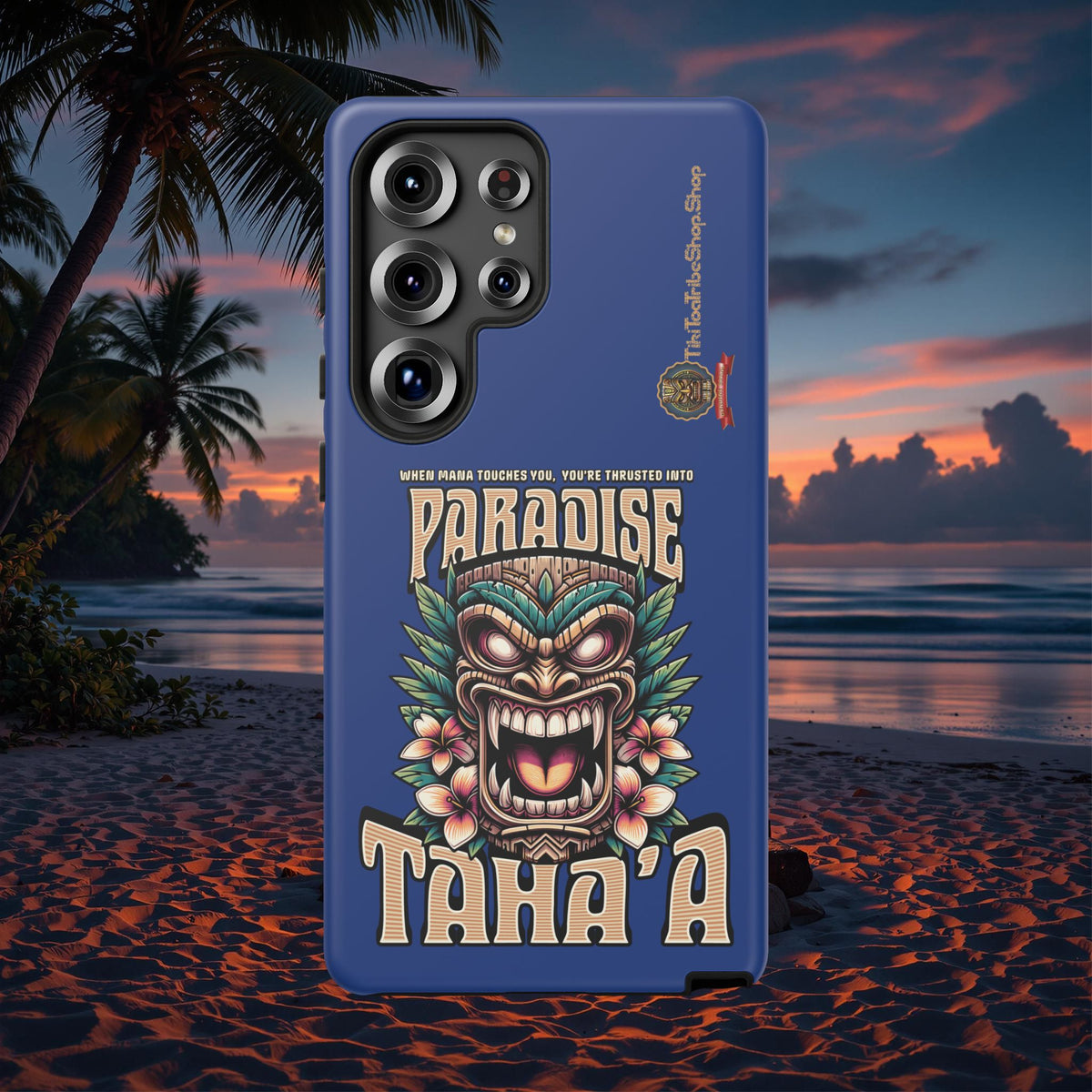 Tahaa – Coque Antichoc Premium « Tiki Féroce » | Design Tribal & Protection Maximale