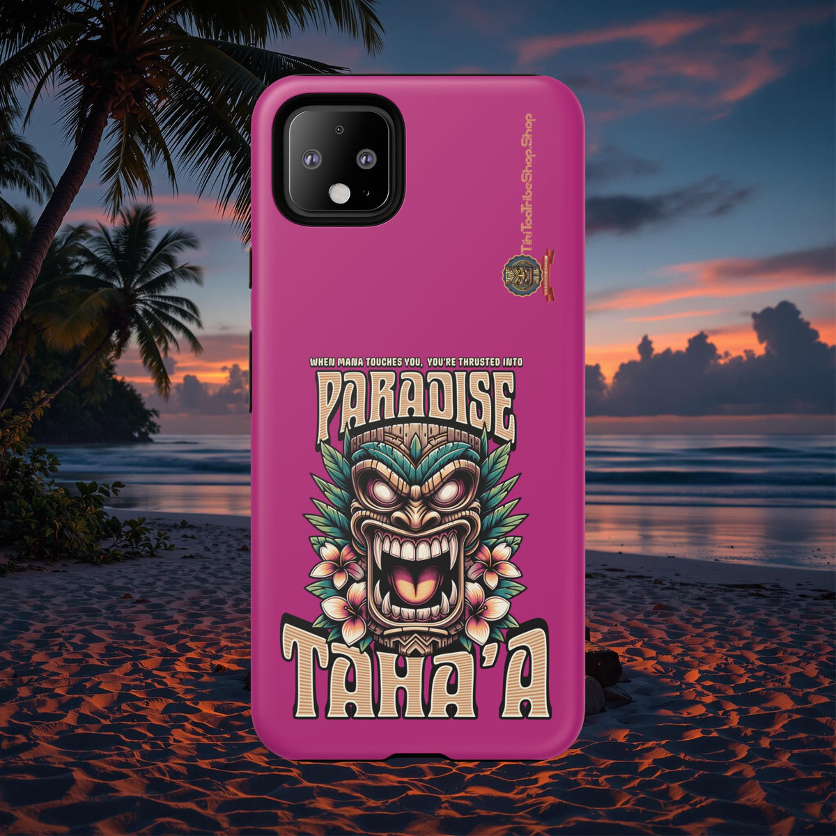 Tahaa – Coque Antichoc Premium « Tiki Féroce » | Design Tribal & Protection Maximale