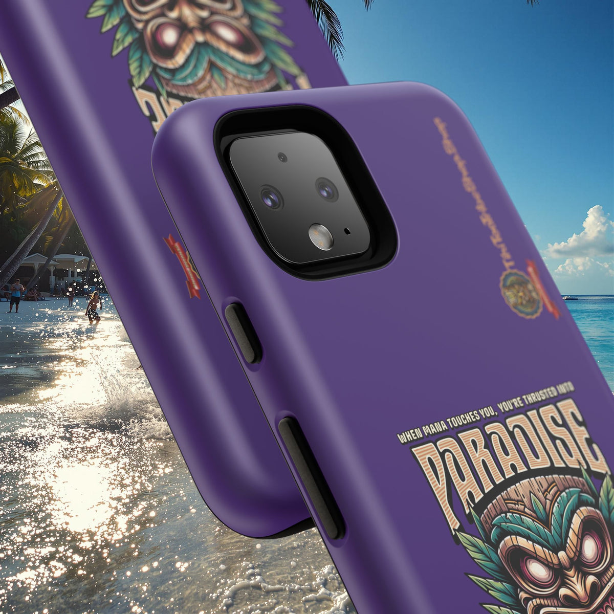 Tahaa – Coque Antichoc Premium « Tiki Féroce » | Design Tribal & Protection Maximale