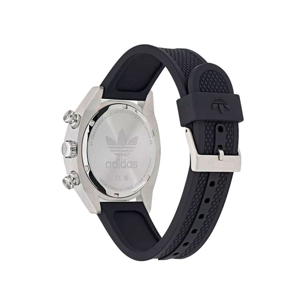 Adidas Men's Two Day Chronometer Edition Watch - Black Dial and Black Silicone Strap