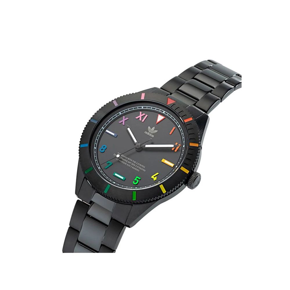 ADIDAS Unisex Fashion Edition Three Watch - Monochrome Black Stainless Steel