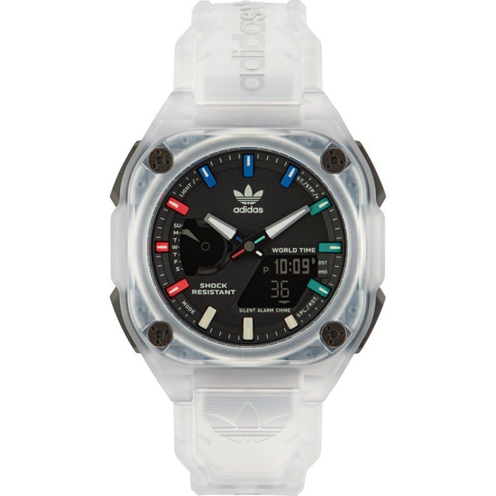 ADIDAS Transparent Watch "City Tech One" - Analog &amp; Digital, Ultra-Resistant