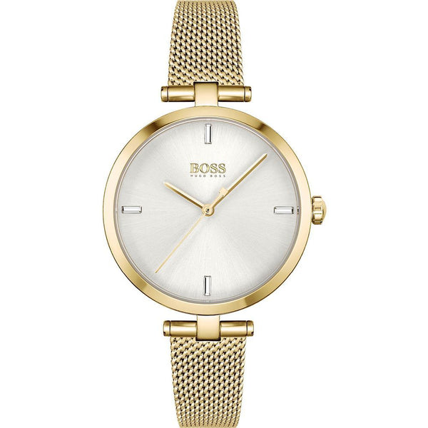 HUGO BOSS Women's Watch with White Dial and Gold Case - Chic, Refined and Luminous