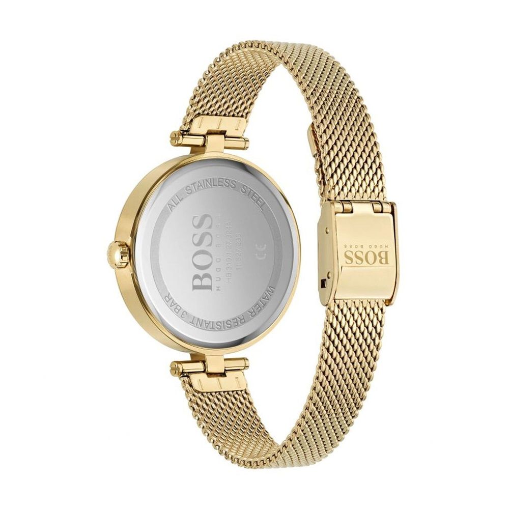 HUGO BOSS Women's Watch with White Dial and Gold Case - Chic, Refined and Luminous