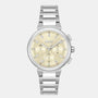 HUGO BOSS Women's "Classic Sport" Watch in Silver Stainless Steel - Gold Dial and Crystals