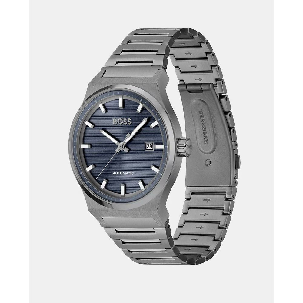 HUGO BOSS Men's Automatic Watch Stainless Steel Grey - Contemporary Elegance