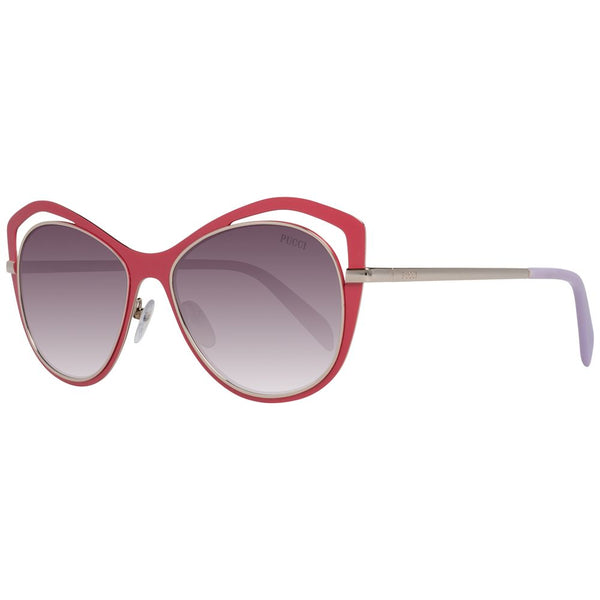 EMILIO PUCCI Lunettes de soleil Cat-Eye rouges en métal pour femme