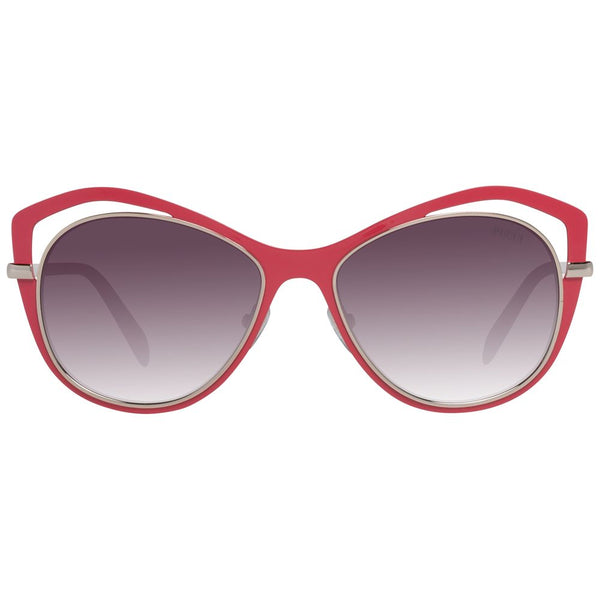 EMILIO PUCCI Lunettes de soleil Cat-Eye rouges en métal pour femme