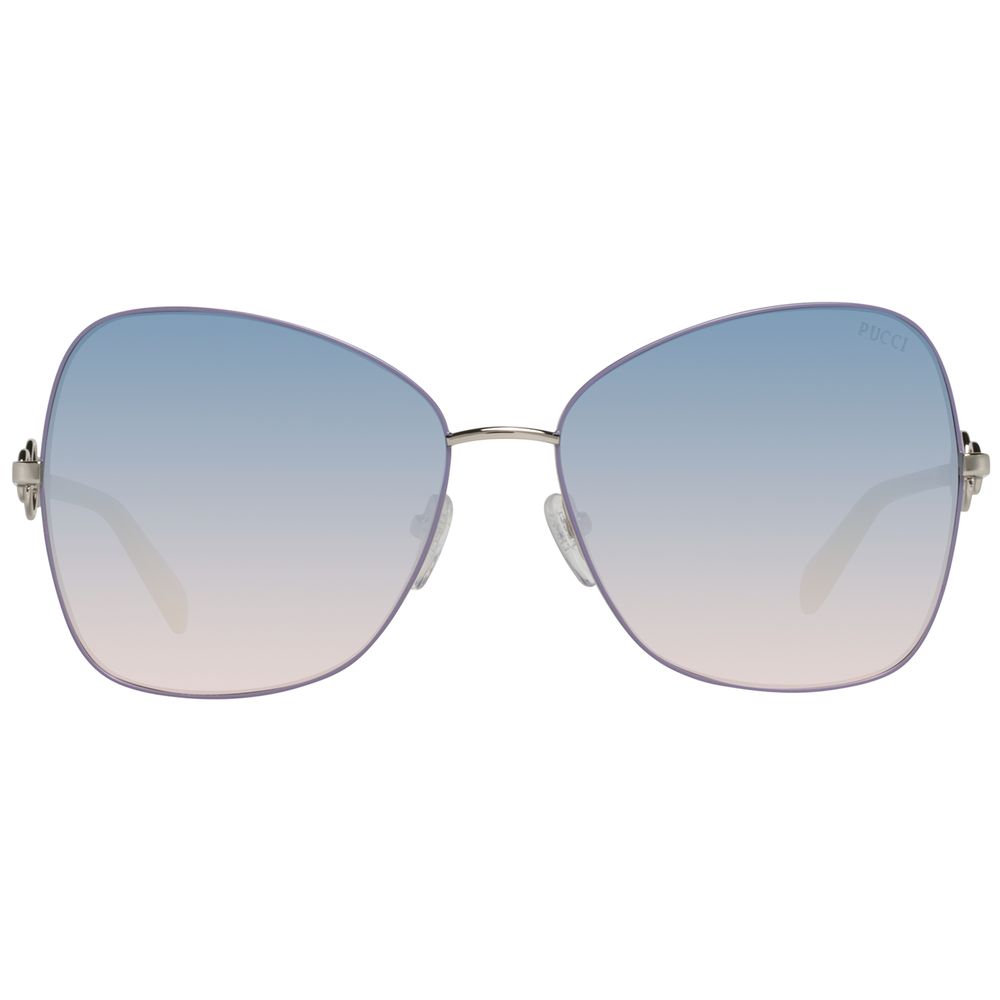 EMILIO PUCCI Lunettes de soleil Papillon grises en métal pour femme