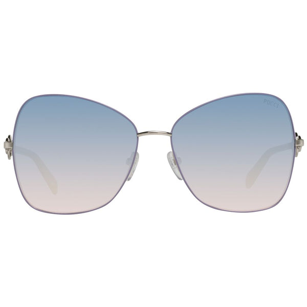 EMILIO PUCCI Lunettes de soleil Papillon grises en métal pour femme