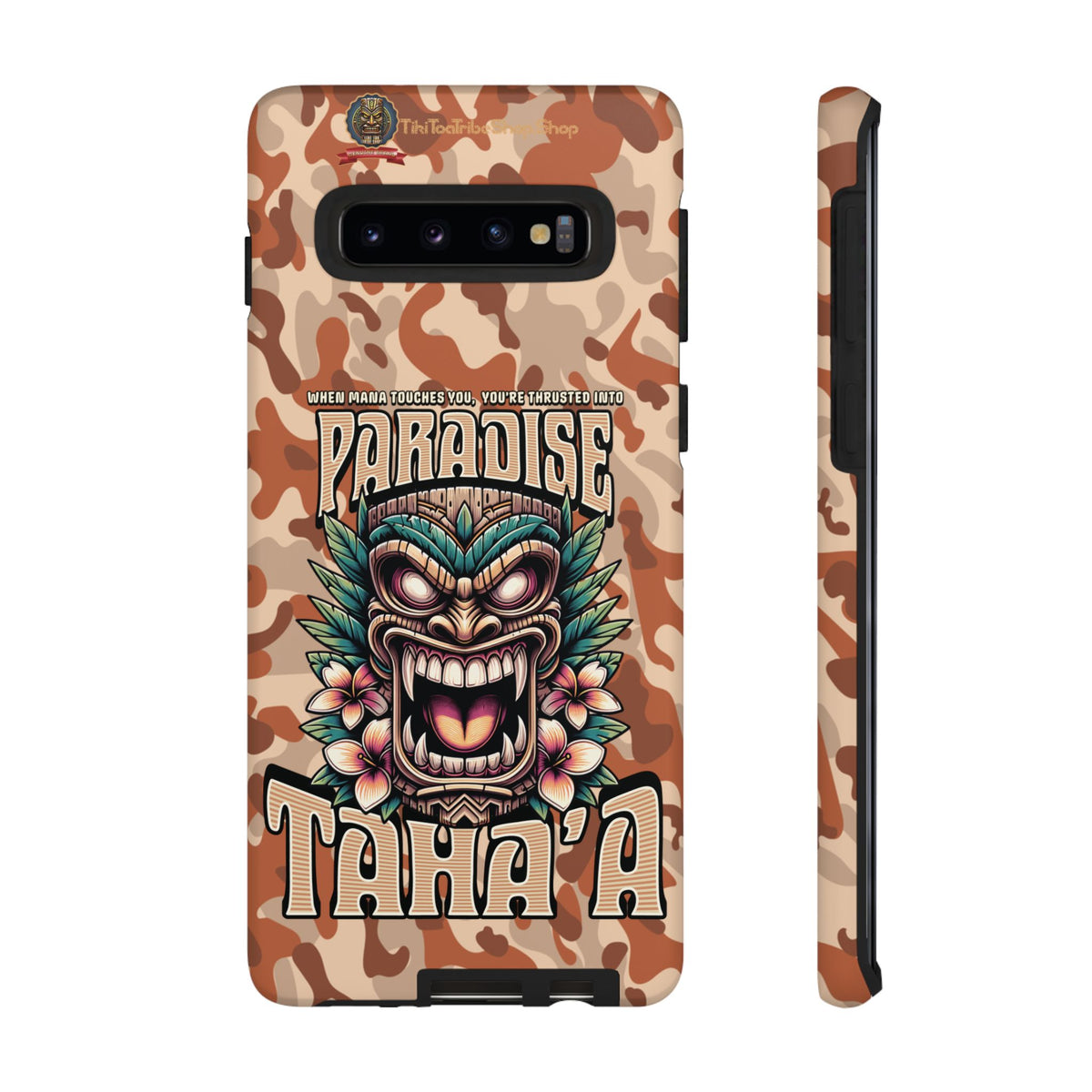 Tahaa – Coque Antichoc Premium « Tiki Féroce » | Design Tribal & Protection Maximale