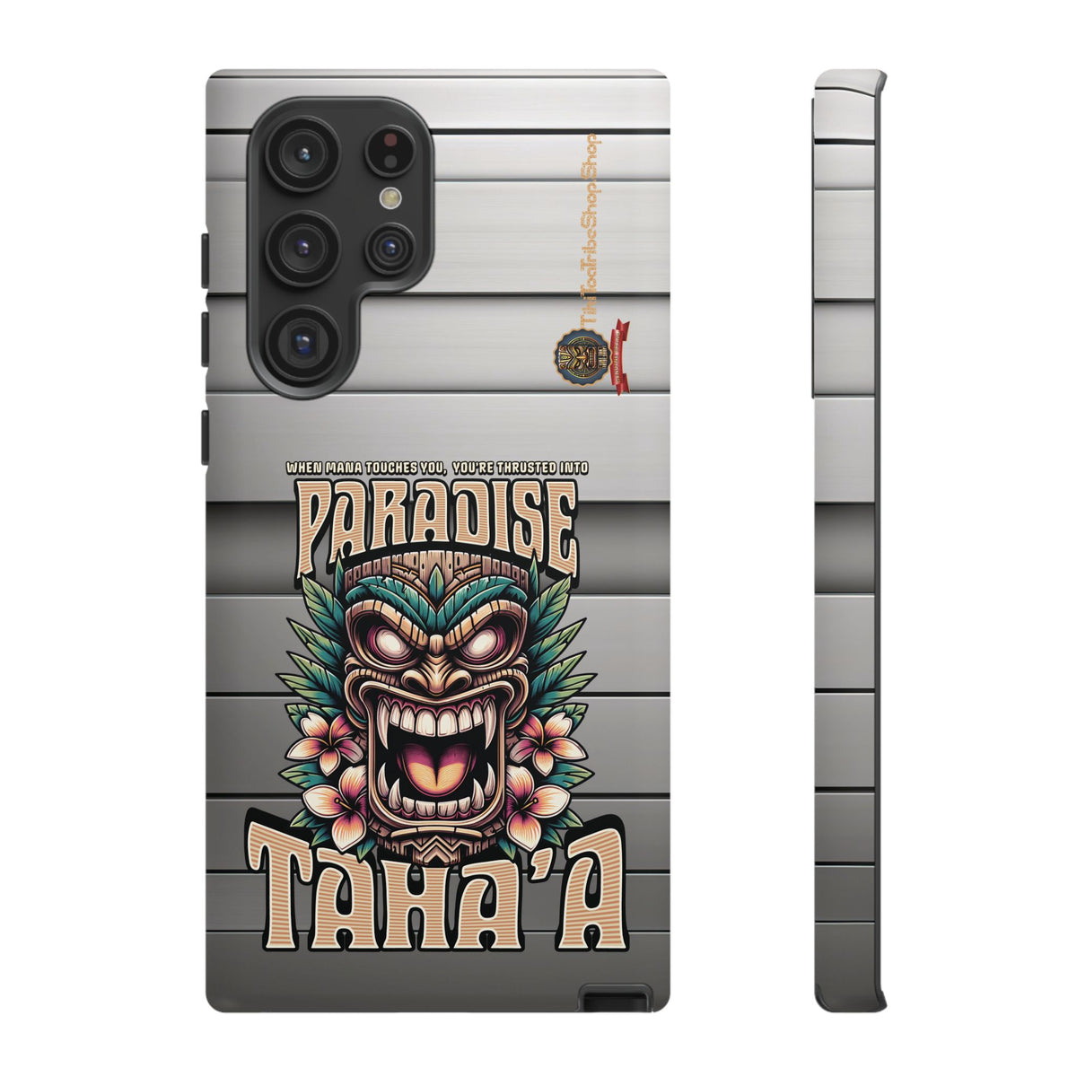 Tahaa – Coque Antichoc Premium « Tiki Féroce » | Design Tribal & Protection Maximale