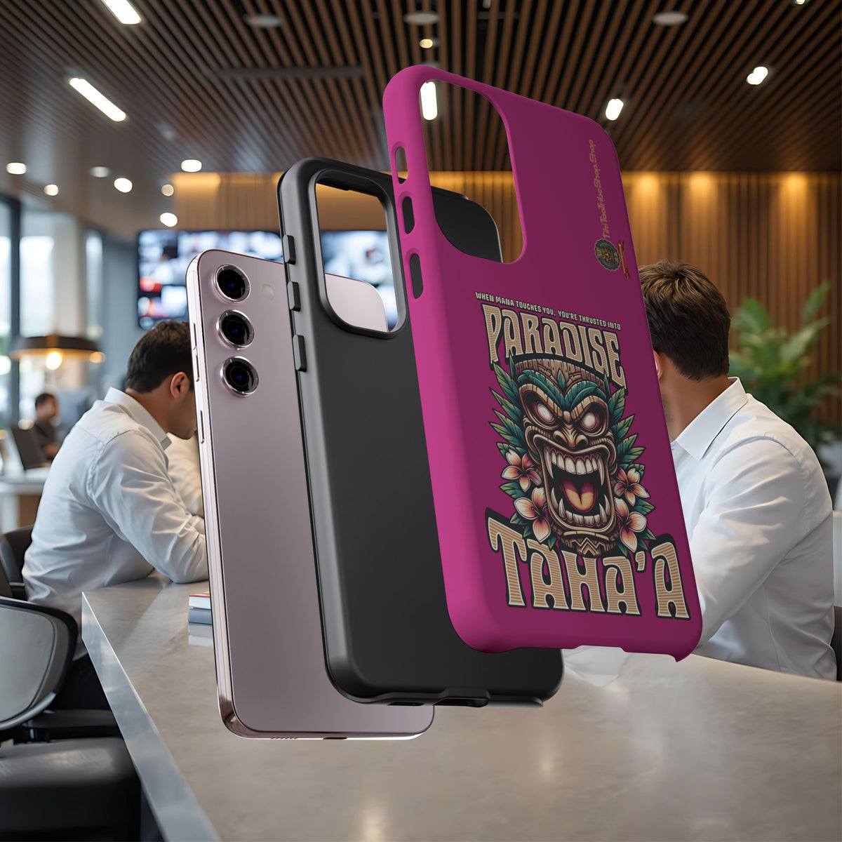 Tahaa – Coque Antichoc Premium « Tiki Féroce » | Design Tribal & Protection Maximale