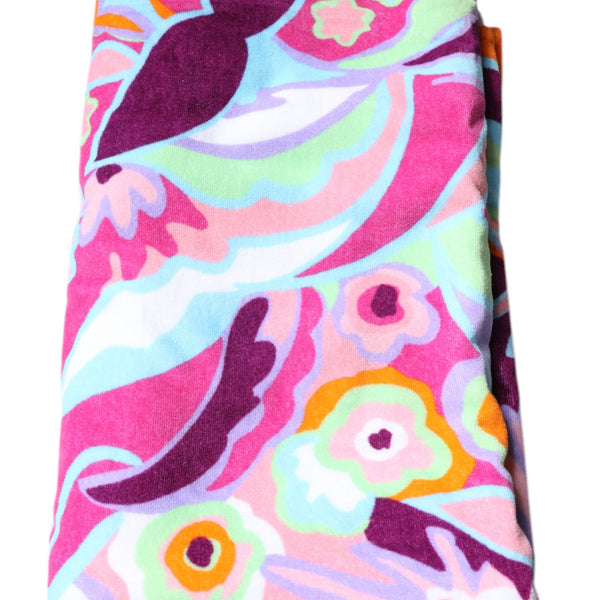 DOLCE & GABBANA Serviette de Plage Unisexe Fleurie Multicolore - "Jardin Exotique"