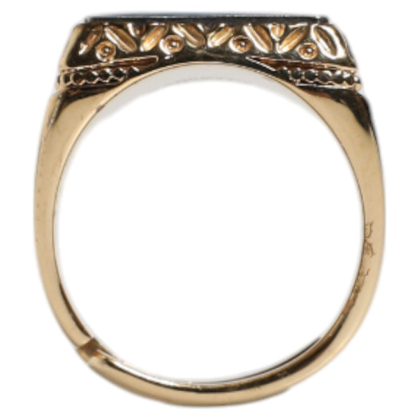 Dolce &amp; Gabbana "DG Crown" Adjustable Ring in 925 Sterling Silver Gold