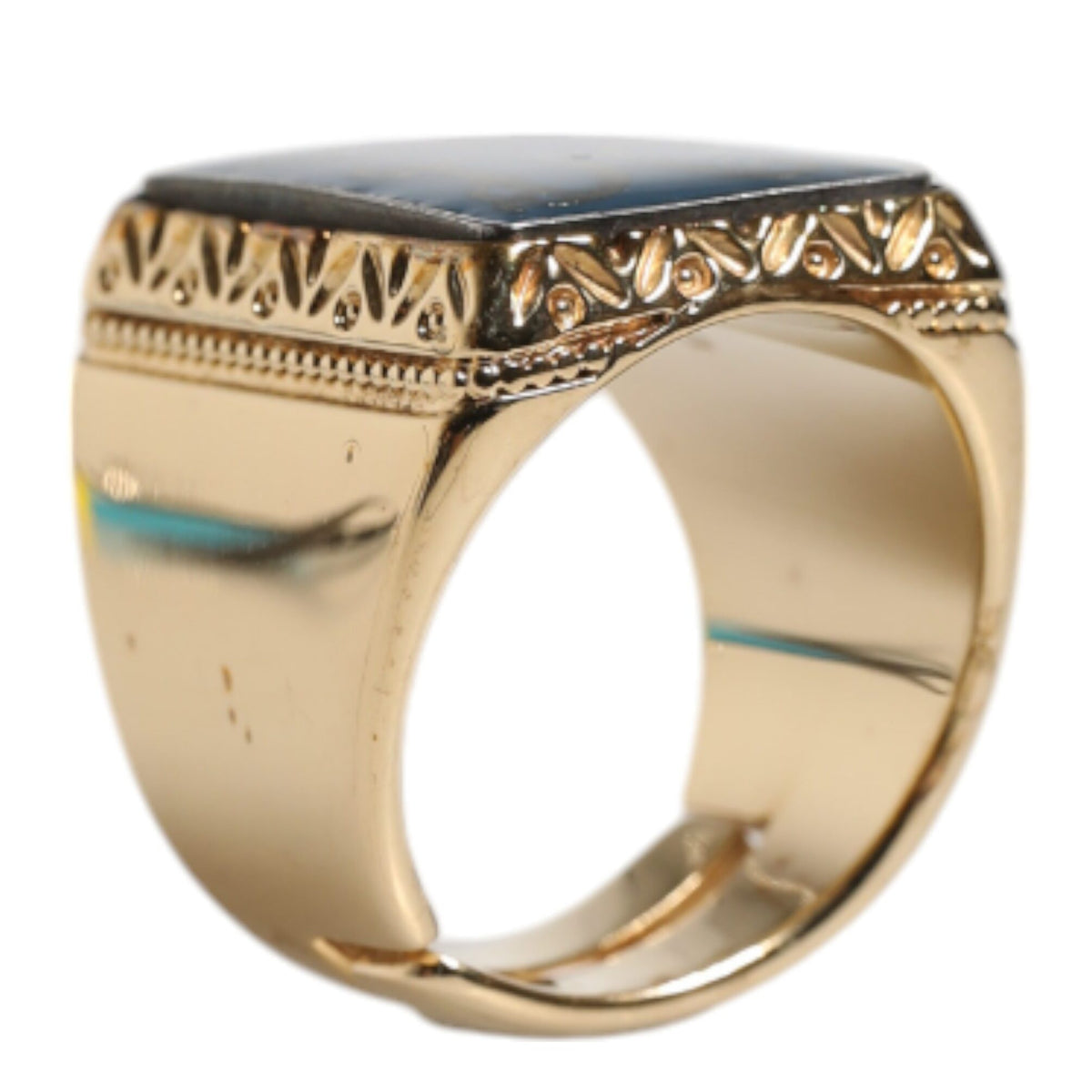 Dolce &amp; Gabbana "DG Crown" Adjustable Ring in 925 Sterling Silver Gold