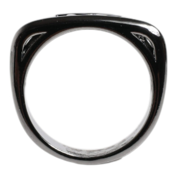 Dolce &amp; Gabbana Silver Tone Brass Anello DG Logo Ring
