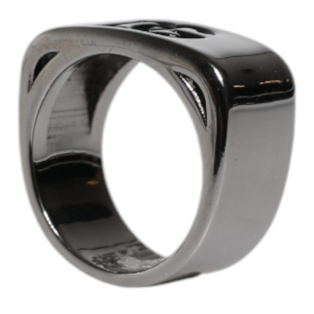 Dolce & Gabbana Silver Tone Brass Anello DG Logo Ring