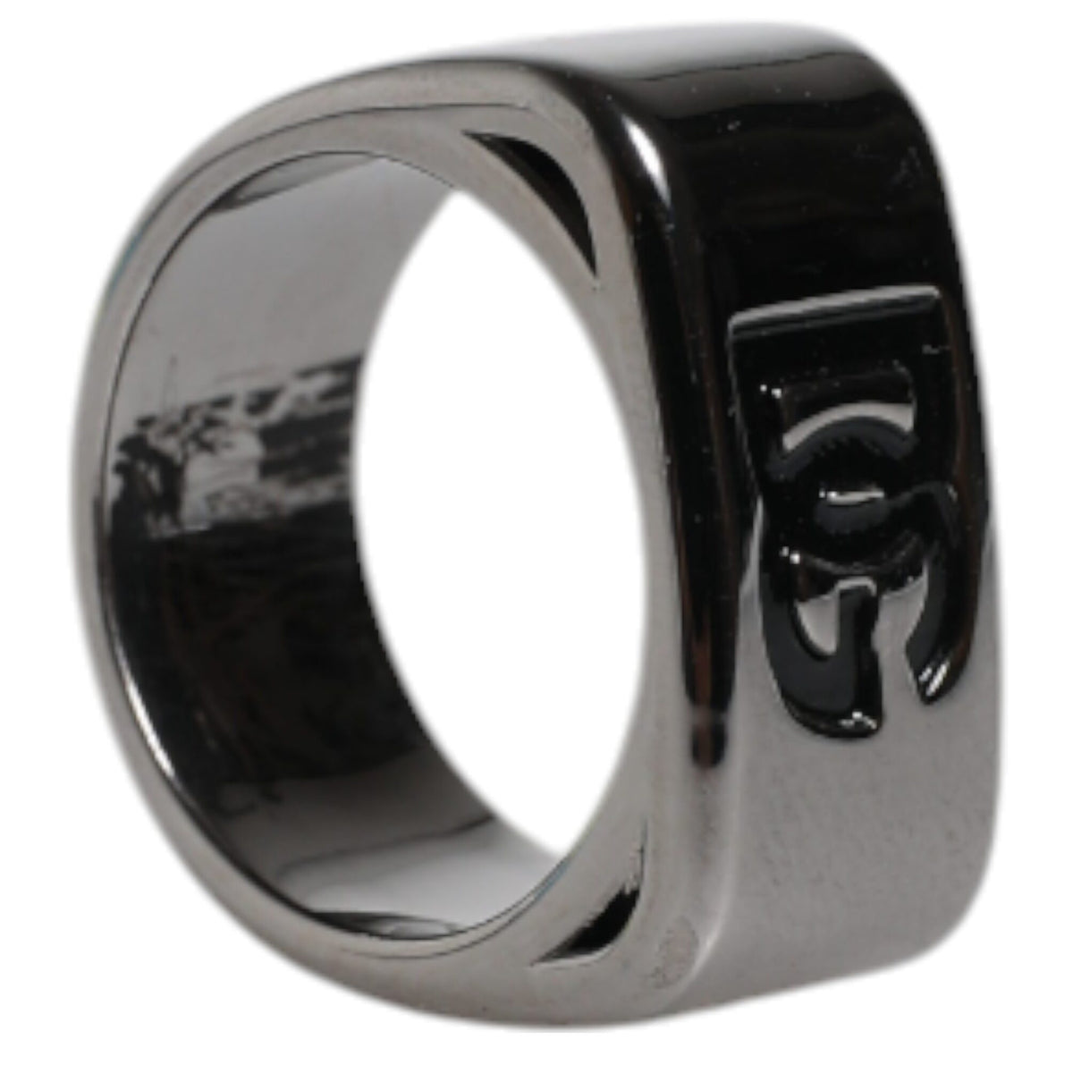 Dolce & Gabbana Silver Tone Brass Anello DG Logo Ring