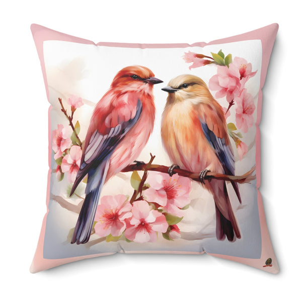 Oiseaux sur une branche de cerisier
