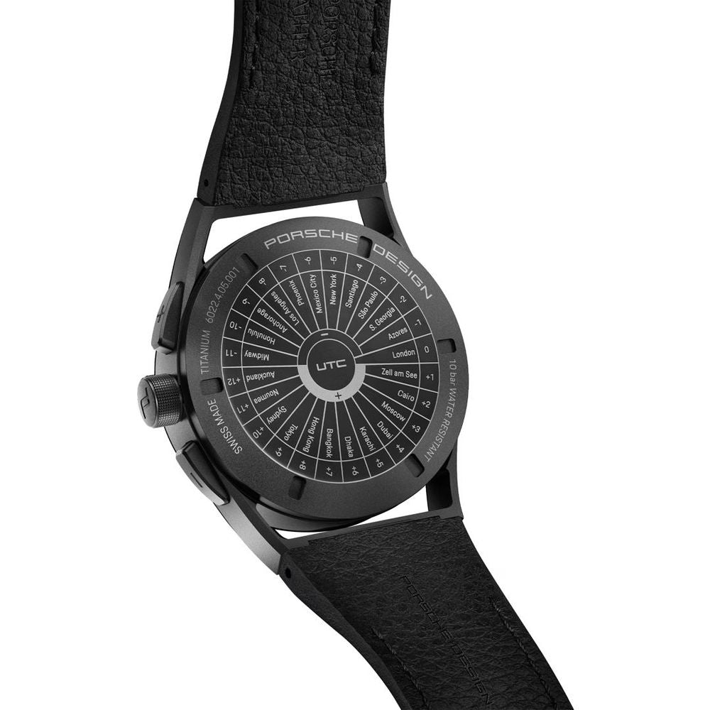 PORSCHE DESIGN Globetimer UTC Black Titanium Watch - COSC Certified Chronometer Precision - 10ATM.