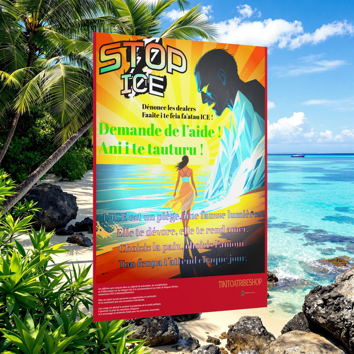 Anti-ICE Polynésie – Affiches de Sensibilisation Contre la Drogue “Paruru i te ora – Brisons les chaînes de l’ICE”