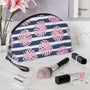 Trousse de Rangement Feuilles de Monstera & Rayures Marines