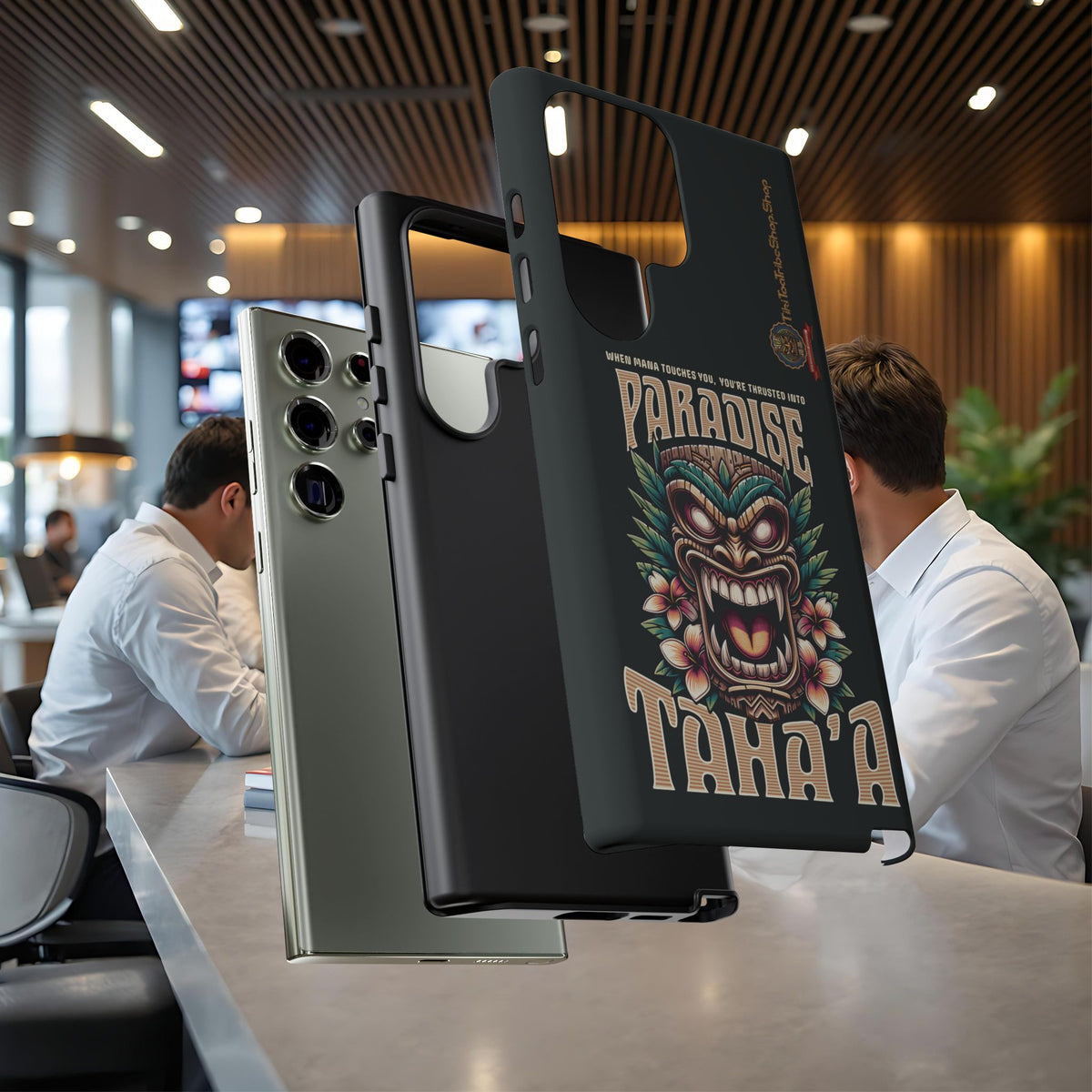 Tahaa – Coque Antichoc Premium « Tiki Féroce » | Design Tribal & Protection Maximale