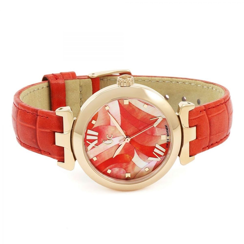GC Orange Leather Watch Ladybelle Swiss Made