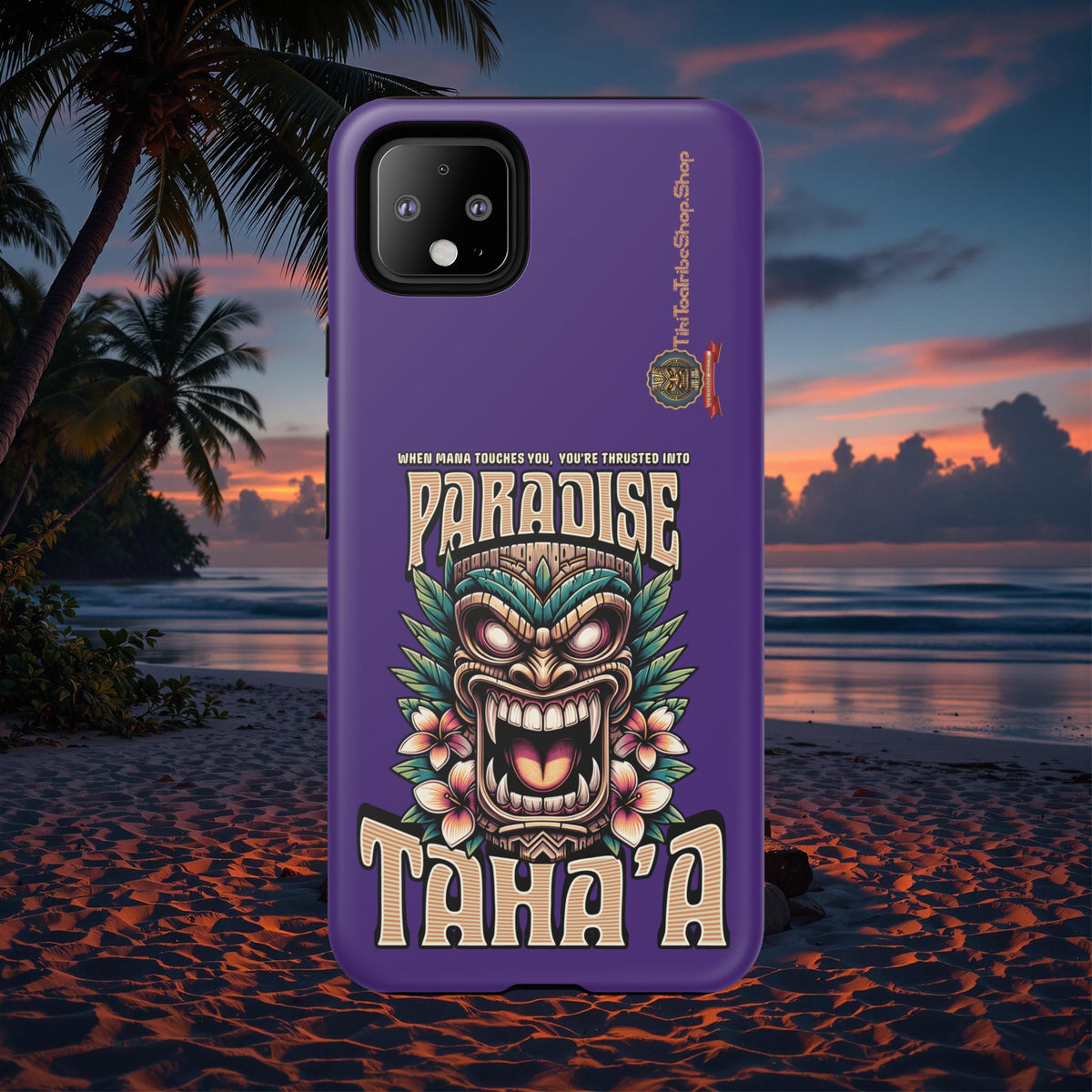 Tahaa – Coque Antichoc Premium « Tiki Féroce » | Design Tribal & Protection Maximale