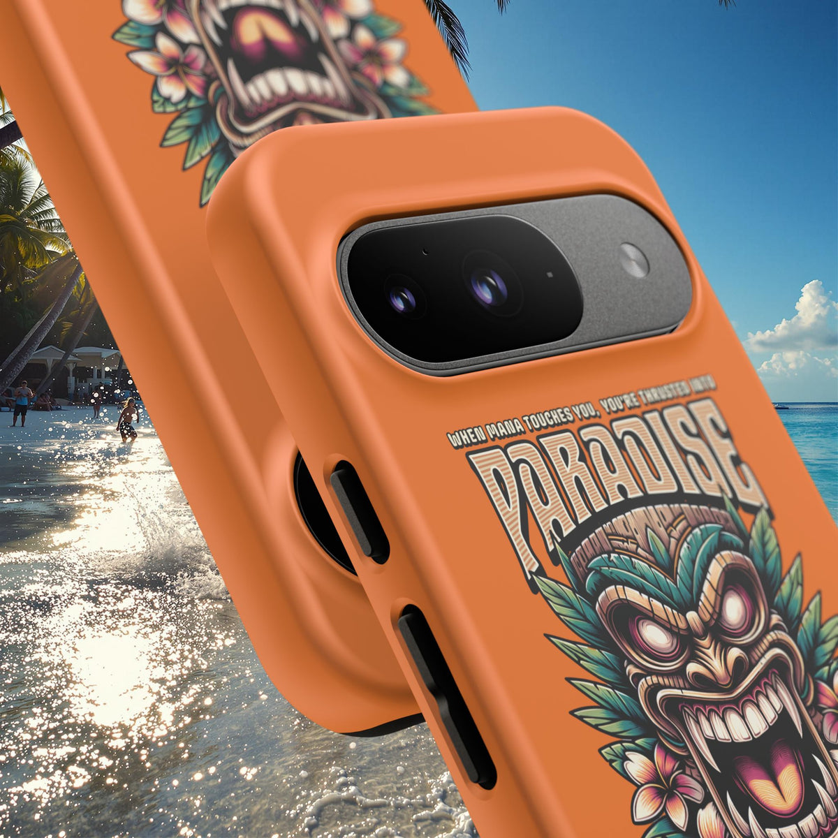 Tahaa – Coque Antichoc Premium « Tiki Féroce » | Design Tribal & Protection Maximale