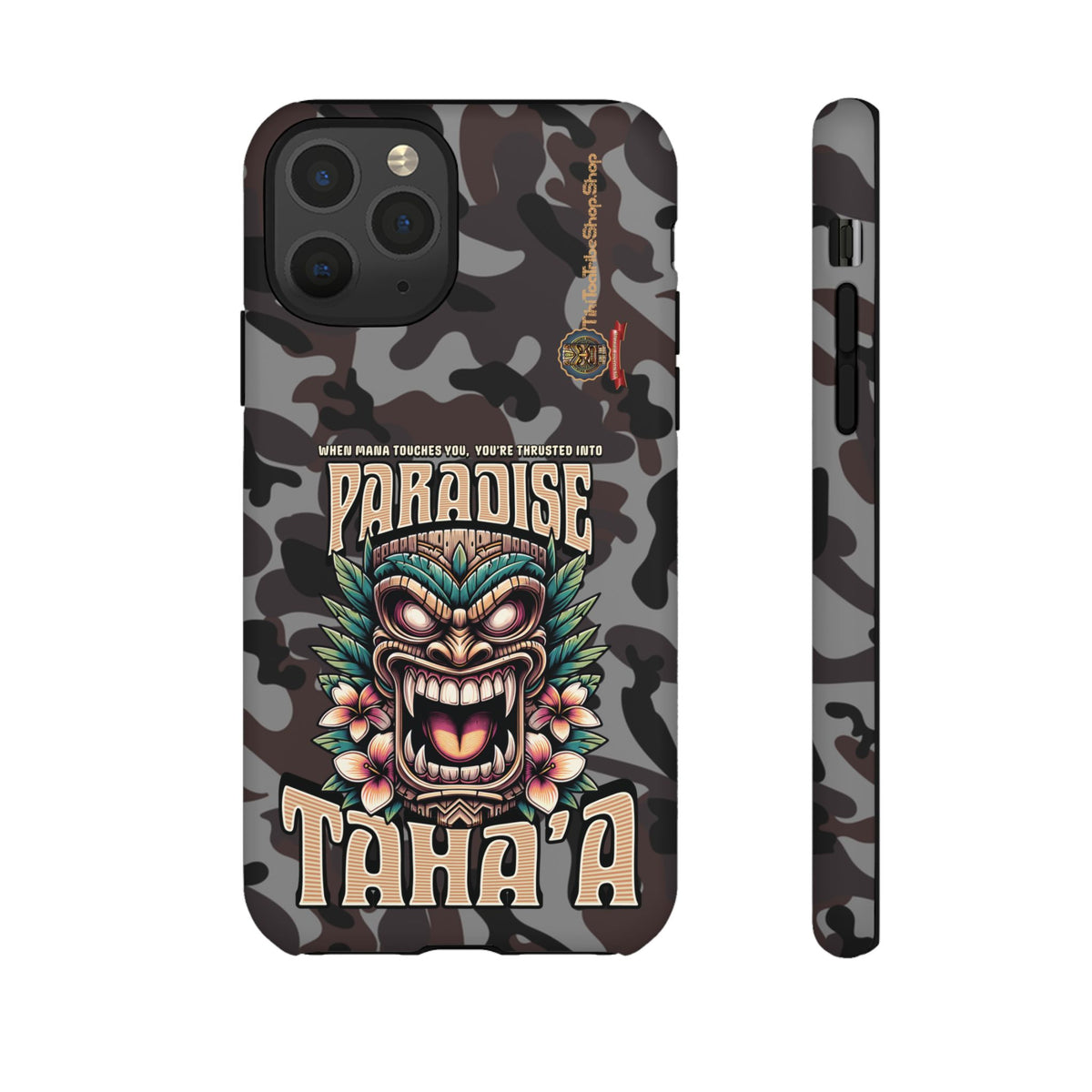 Tahaa – Coque Antichoc Premium « Tiki Féroce » | Design Tribal & Protection Maximale