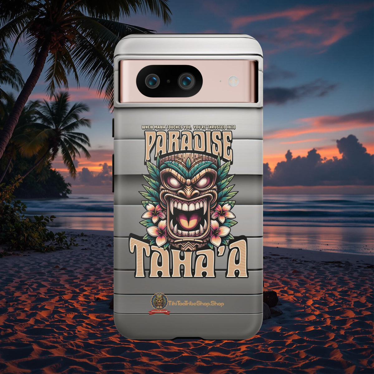 Tahaa – Coque Antichoc Premium « Tiki Féroce » | Design Tribal & Protection Maximale