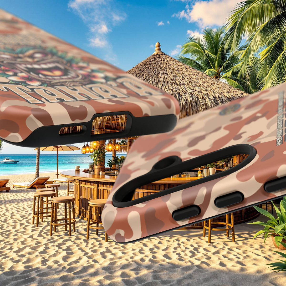 Tahaa – Coque Antichoc Premium « Tiki Féroce » | Design Tribal & Protection Maximale
