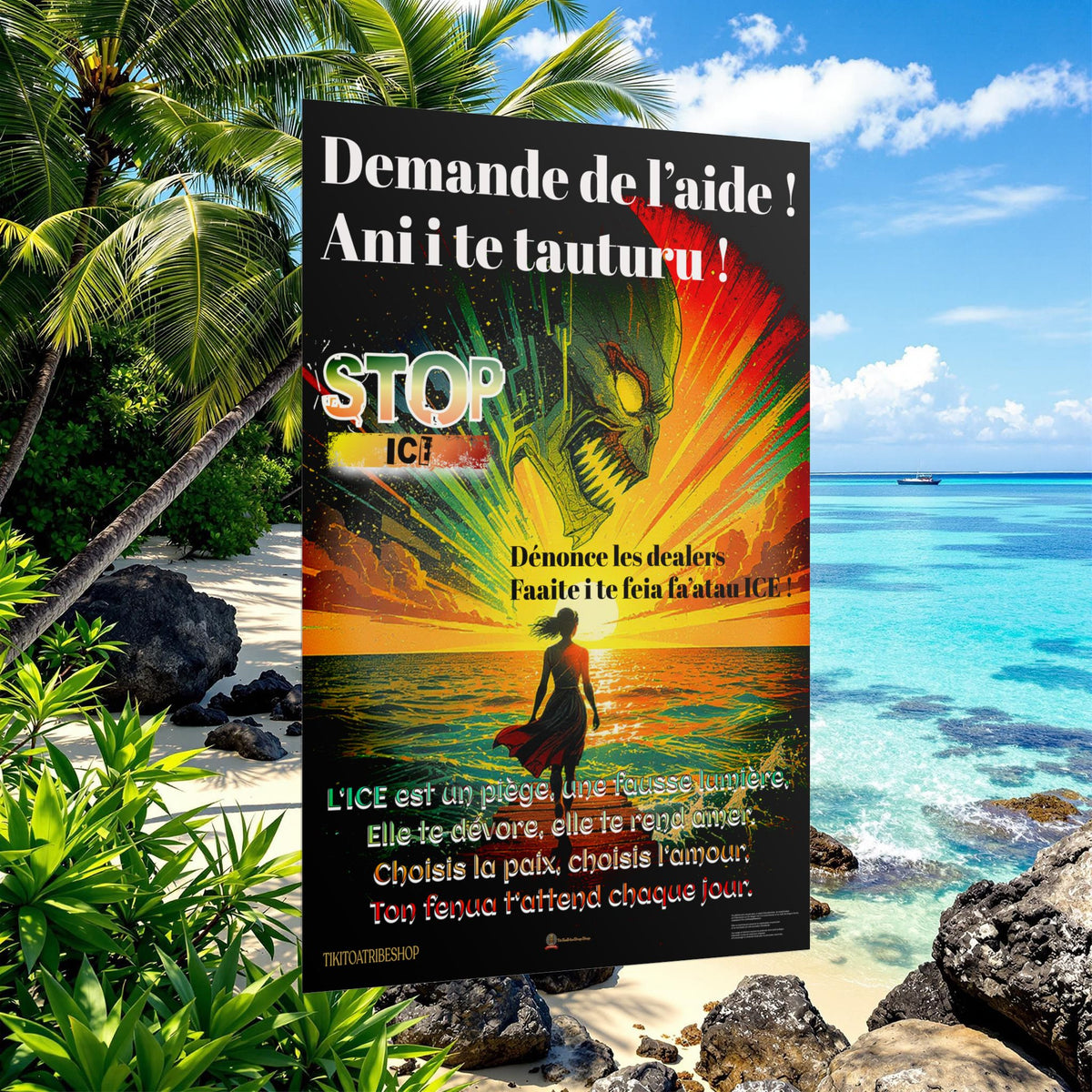 Posters Anti-ICE Polynésie – Affiches de Sensibilisation Contre la Drogue “Paruru i te ora – Brisons les chaînes de l’ICE”