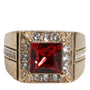 Bague Dolce & Gabbana "Passion Éclatante" en Argent Sterling 925 Doré et Cristal Rouge