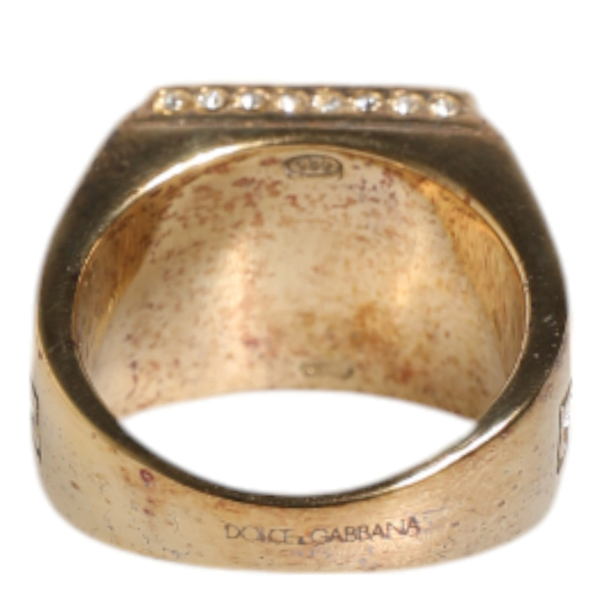 Bague Dolce & Gabbana "Passion Éclatante" en Argent Sterling 925 Doré et Cristal Rouge