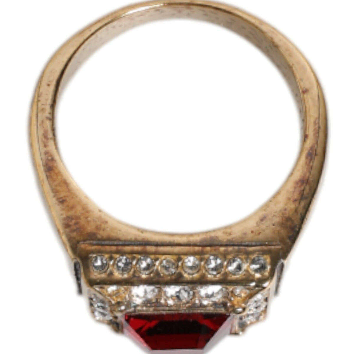 Bague Dolce & Gabbana "Passion Éclatante" en Argent Sterling 925 Doré et Cristal Rouge