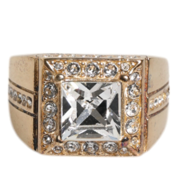 Dolce &amp; Gabbana "Statement Crystal Gold" Ring in 925 Sterling Silver