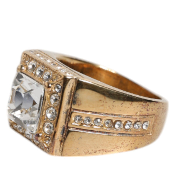 Dolce &amp; Gabbana "Statement Crystal Gold" Ring in 925 Sterling Silver