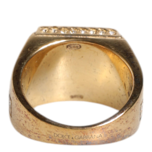 Dolce &amp; Gabbana "Statement Crystal Gold" Ring in 925 Sterling Silver
